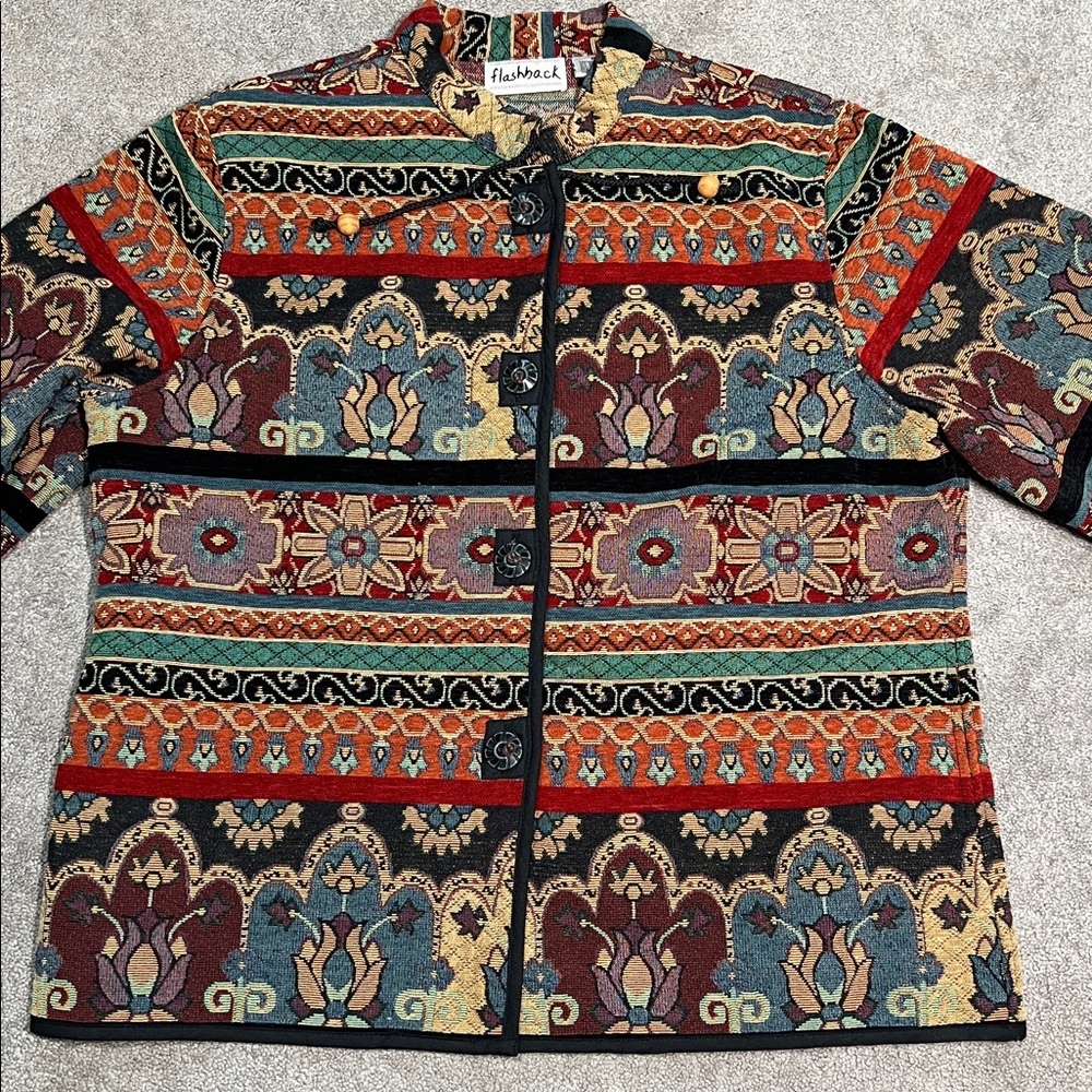Vintage Flashback Tapestry Patterned Jacket size … - image 2